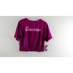 Converse All Star Crop Top Youth Girls Size L (12-13yrs)T-Shirt Rose Maroon Nwt